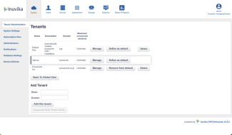 Inuvika System Tenant Administration